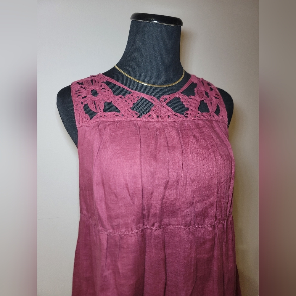 Max Studio Specialty Vintage Sleeveless Dress Linen Silk Quiet Luxury Sz Sm
